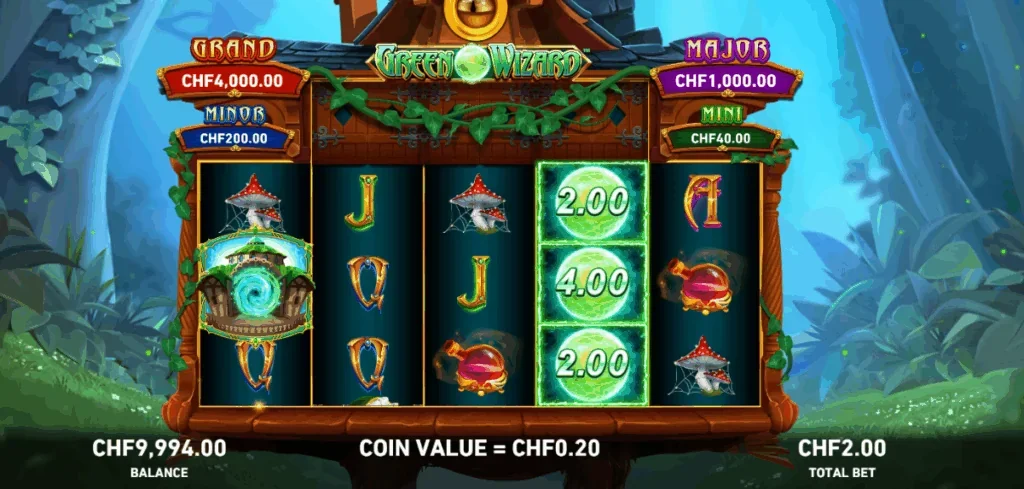 Fire blaze green wizard slot game