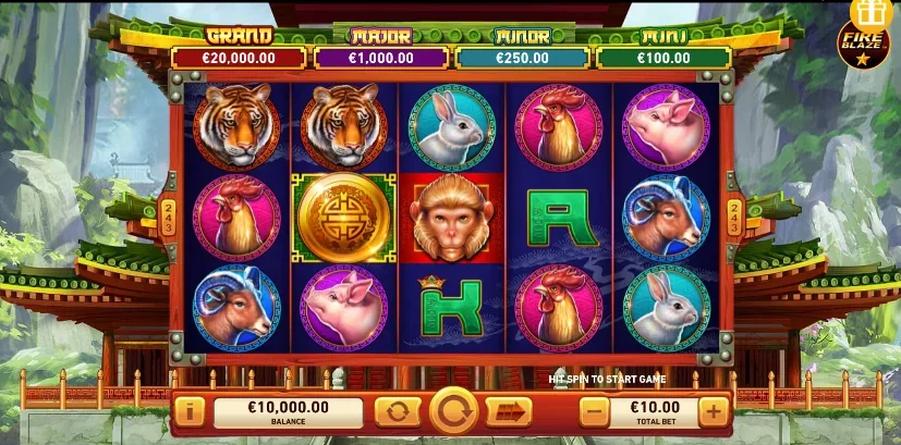Fire blaze golden macaque slot game screenshot