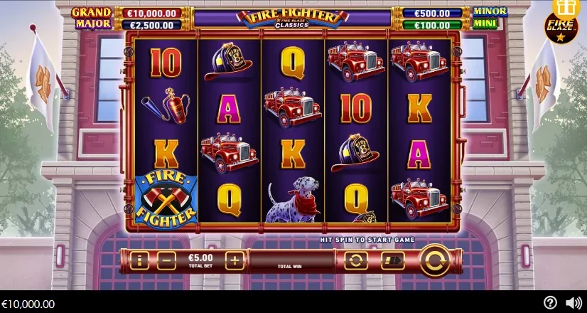 Fire blaze fire fighter slot game screenshot