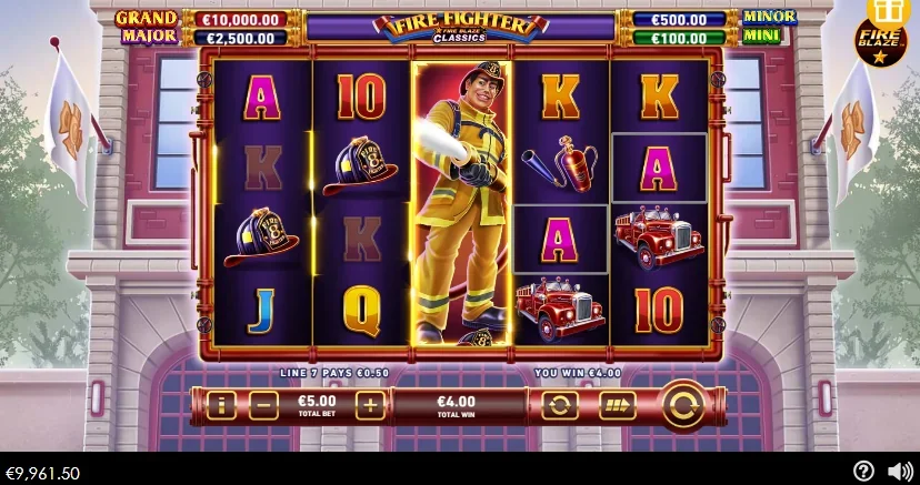 Fire blaze fire fighter slot features and rtp