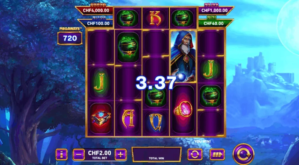 Fire blaze blue wizard megaways slot game