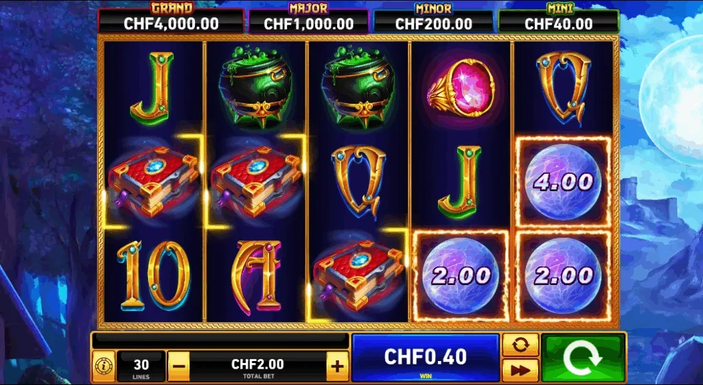 Fire blaze blue wizard slot game