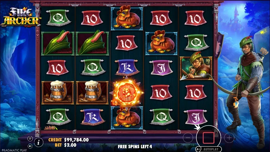 Fire archer slot features and rtp