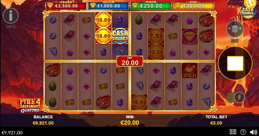 Fire 4 cash collect quattro slot features and rtp