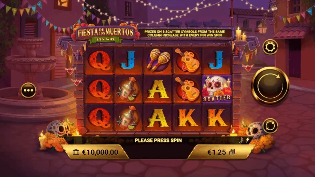 Fiesta de los muertos slot game screenshot