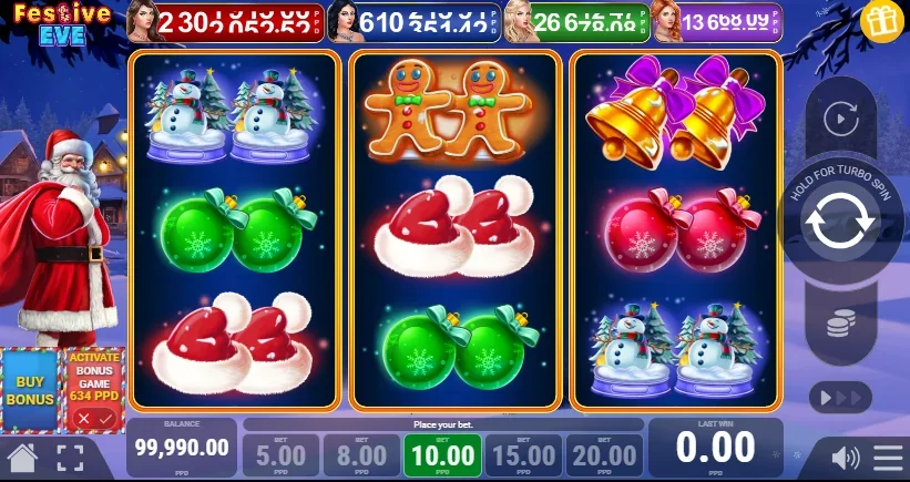 Festive eve slot game screenshot