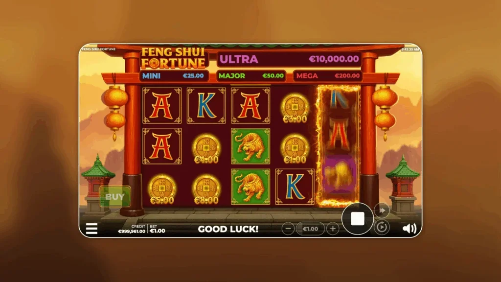 Feng shui fortune slot features and rtp