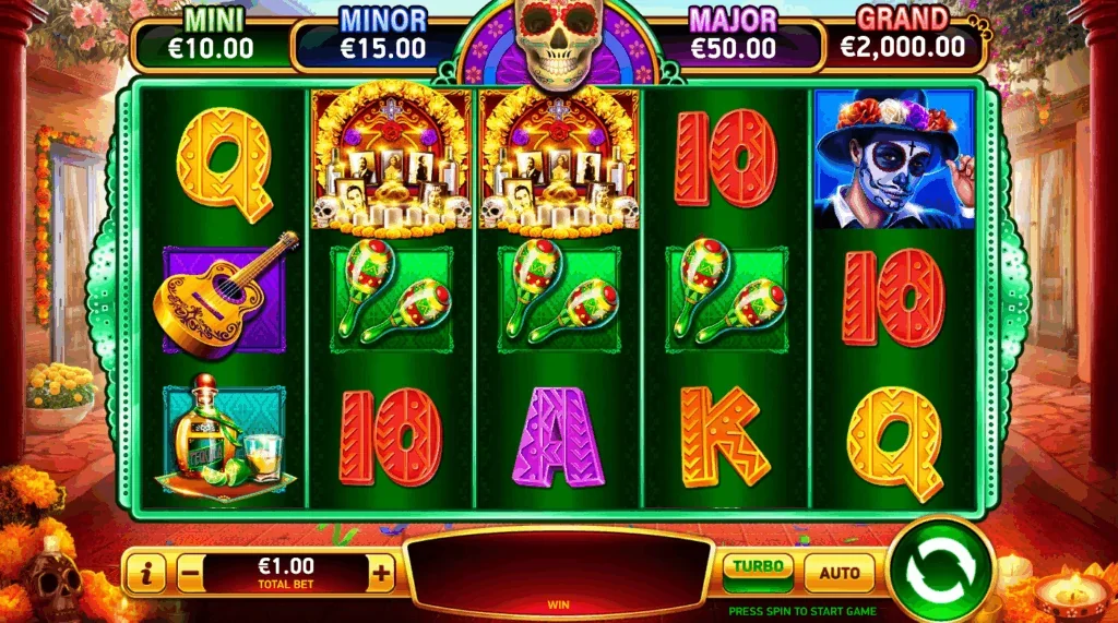 Feliz día de los muertos slot game screenshot