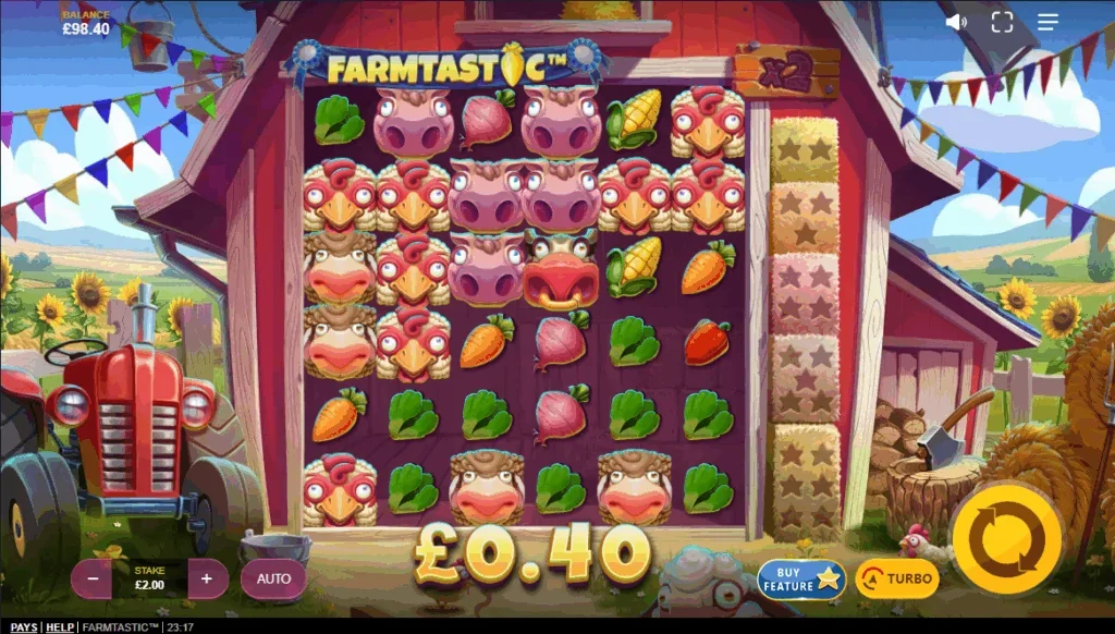 Farmtastic slot game screenshot