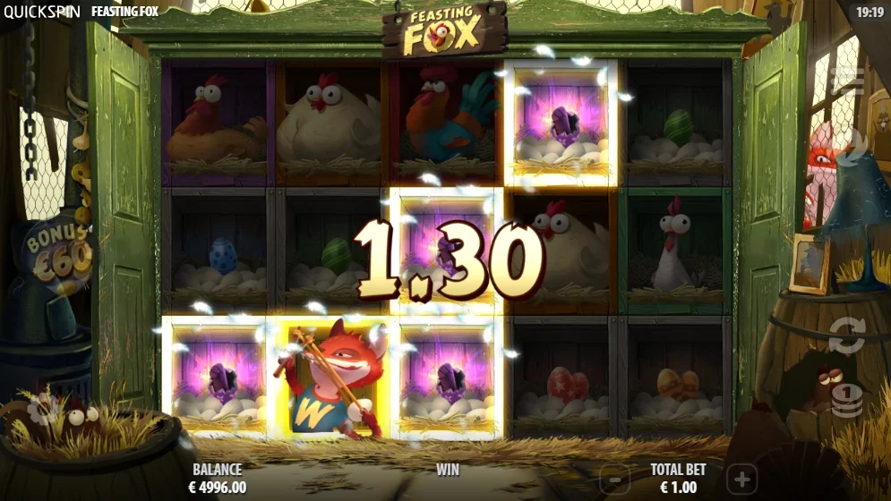 Feasting fox slot features and rtp