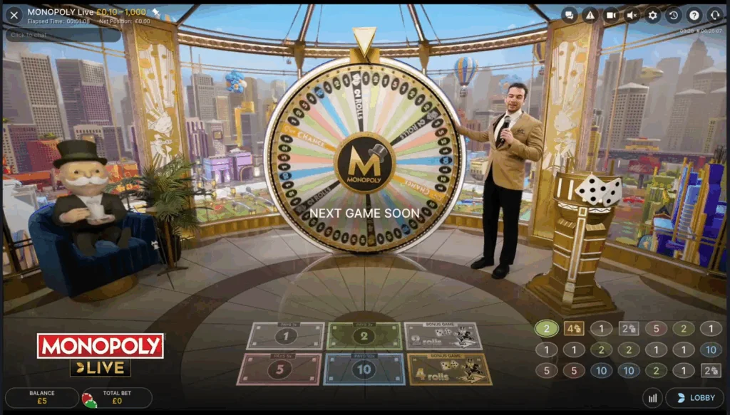 MONOPOLY Live features and rtp