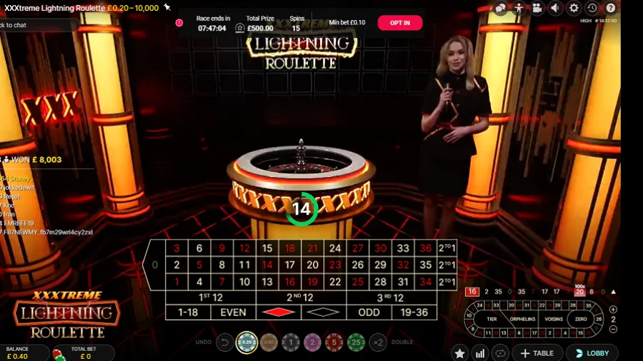 how to play XXXtreme Lightning Roulette game