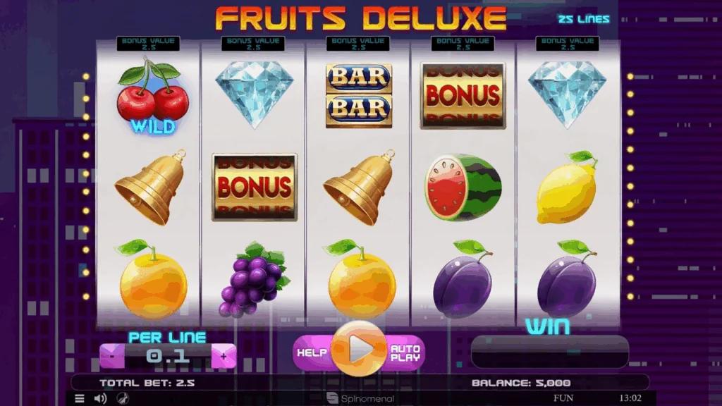 Fruits Deluxe slot game screenshot