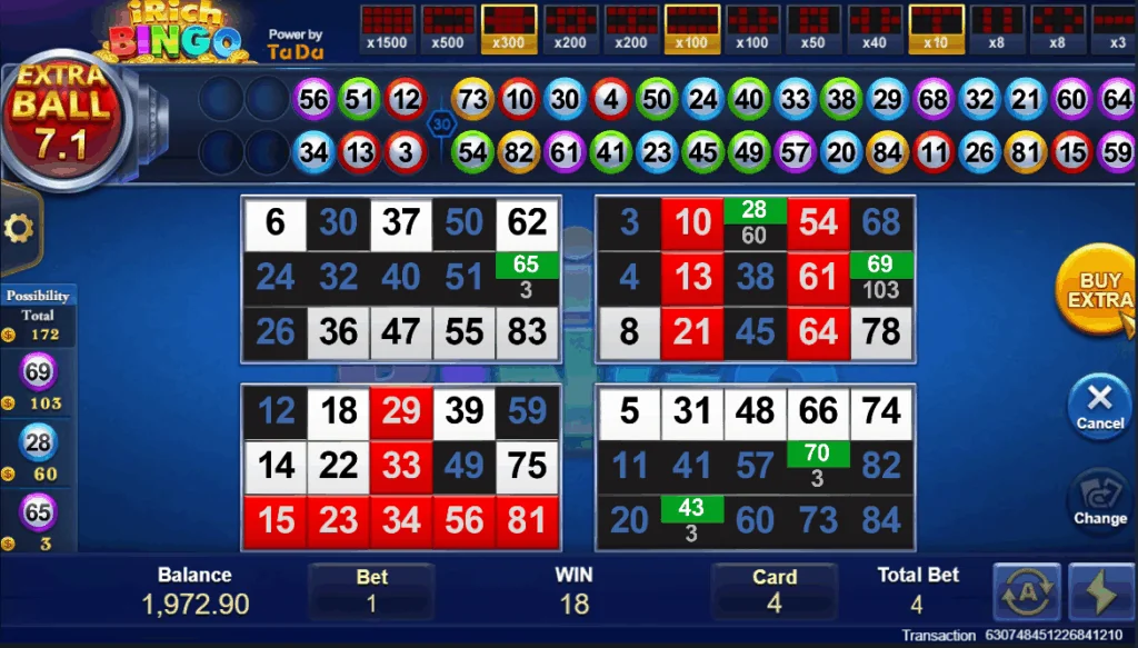 iRich Bingo slot features and rtp