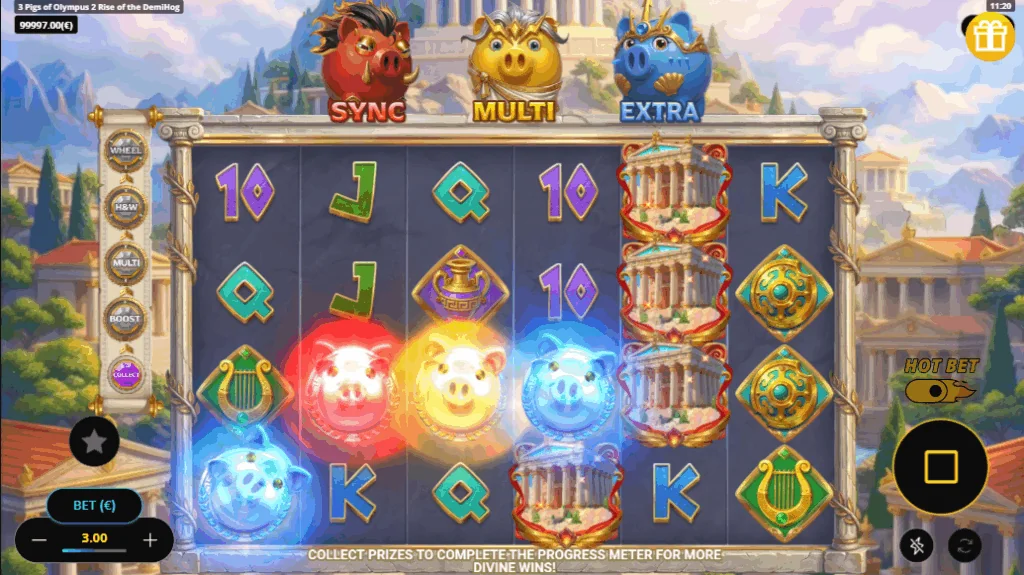how to play 3 Pigs of Olympus 2 slot game