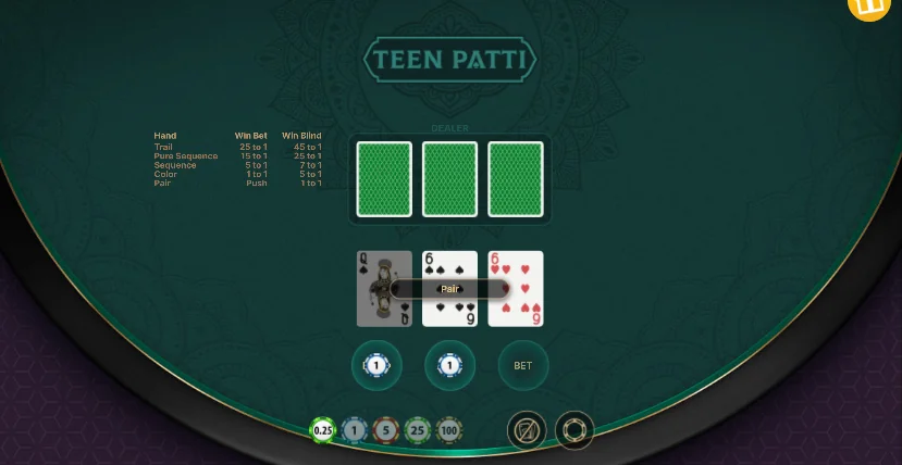 Teen Patti slot game