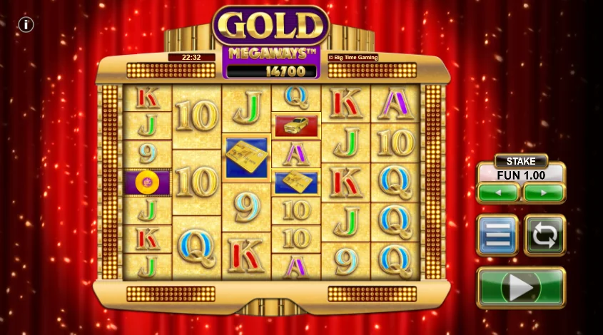Gold Megaways slot game screenshot