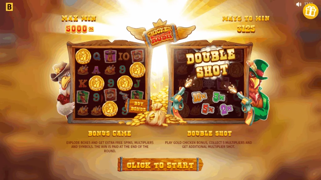 Chicken Rush slot game screenshot