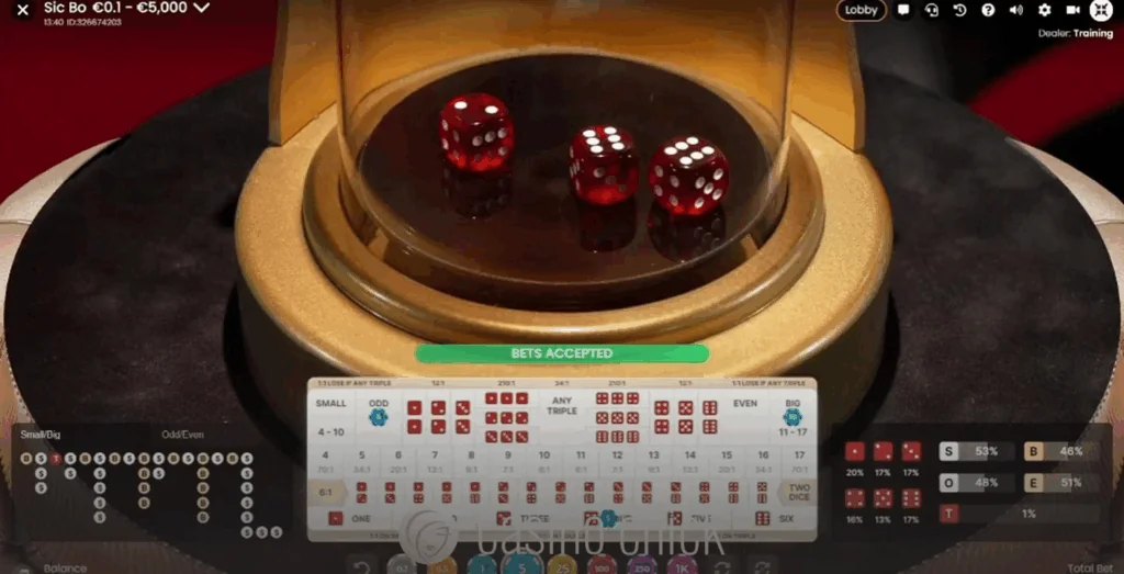 Sic Bo slot features and rtp