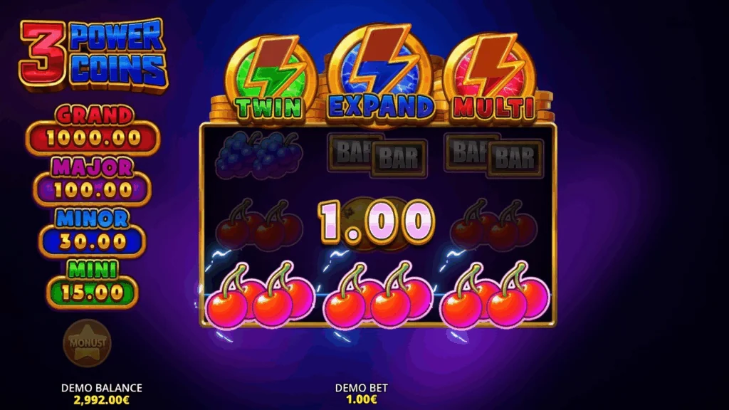 3 Power Coins slot features and rtp
