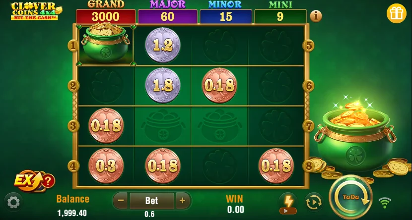 Clover Coins 4x4 slot game screenshot
