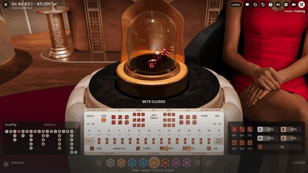 Sic Bo slot game screenshot