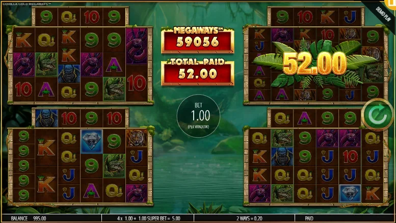Gorilla Gold Megaways slot features and rtp