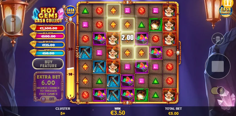 Hot Gems Cash Collect slot game screenshot