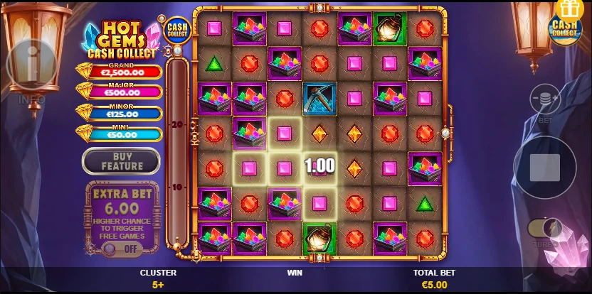 Hot Gems Cash Collect demo gameplay how to play