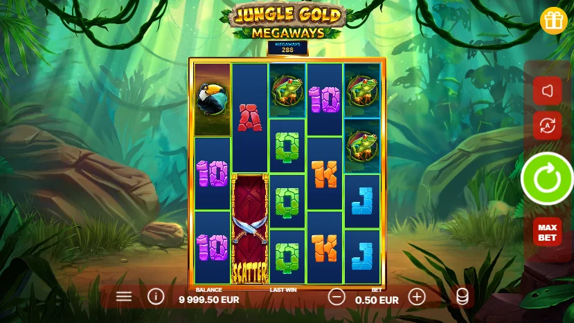 Jungle Gold Megaways slot game screenshot