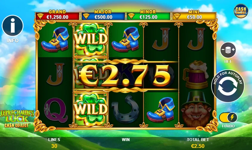 Leprechauns Luck Cash Collect slot features and rtp