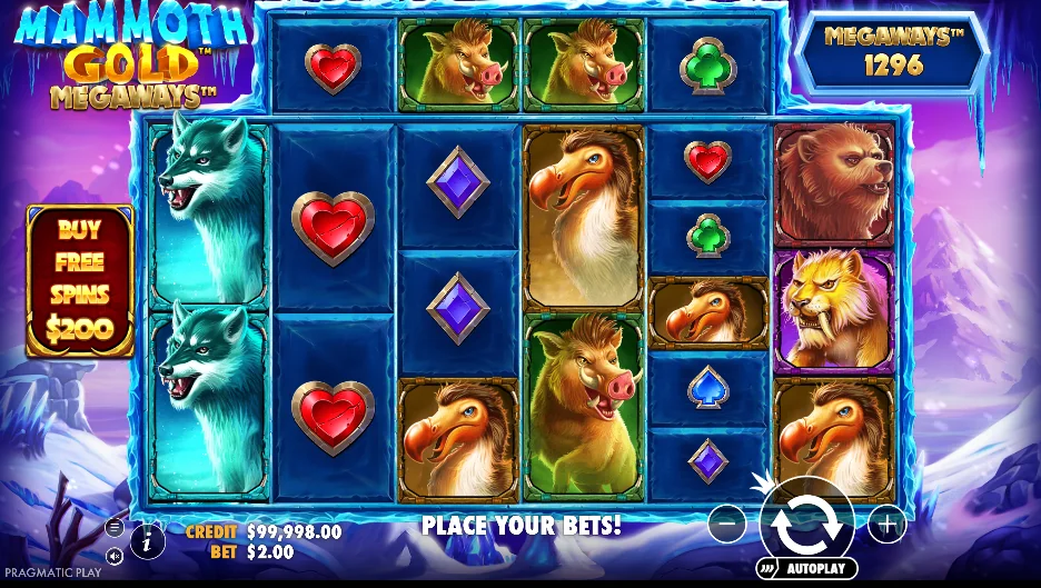 Mammoth Gold Megaways slot game screenshot