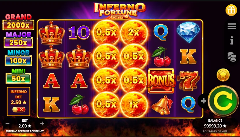 Inferno Fortune Power Hit demo gameplay how to play