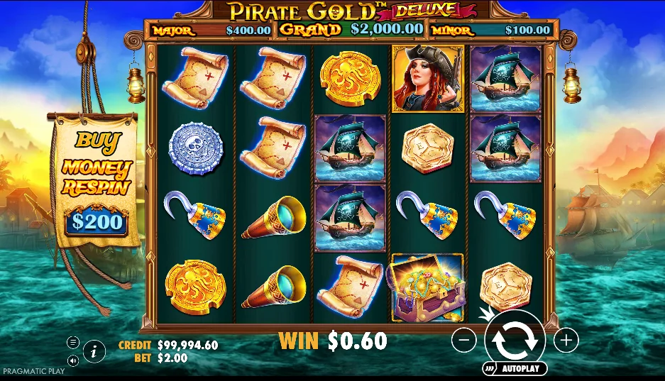 Pirate Gold Deluxe slot game screenshot