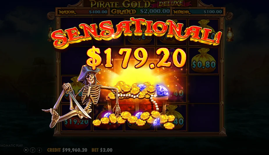 Pirate Gold Deluxe slot features and rtp
