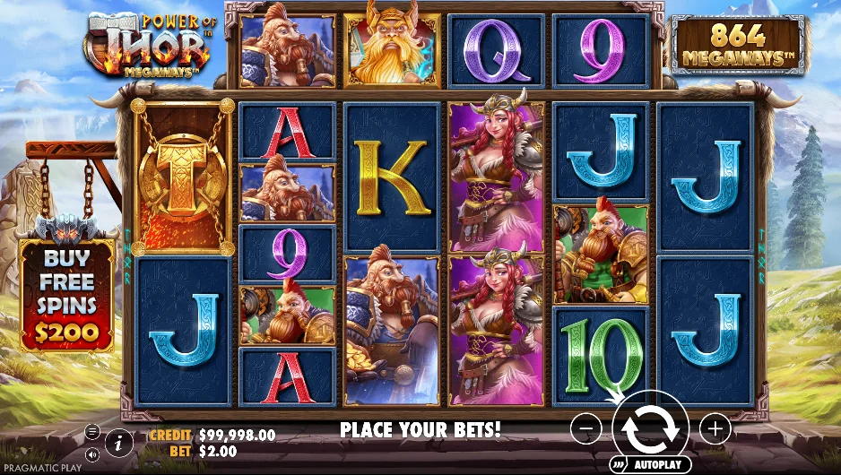 Power of Thor Megaways slot game screenshot