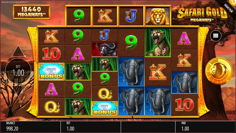 Safari Gold Megaways demo gameplay how to play