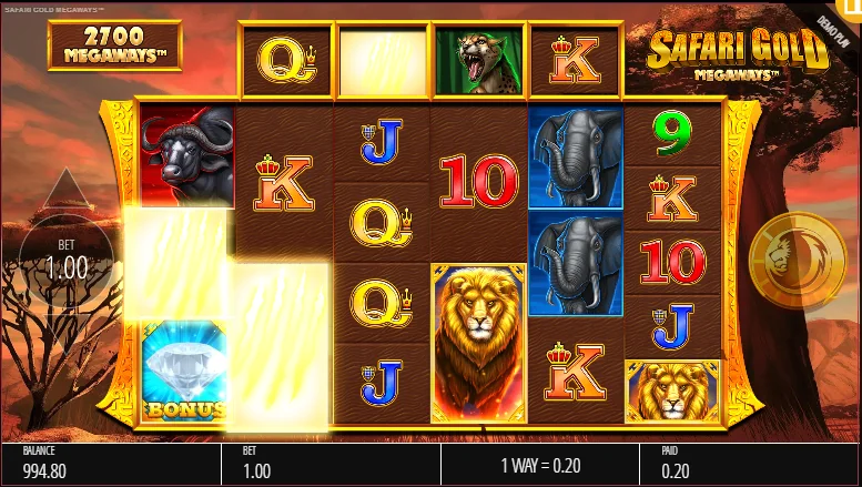 Safari Gold Megaways slot features and rtp