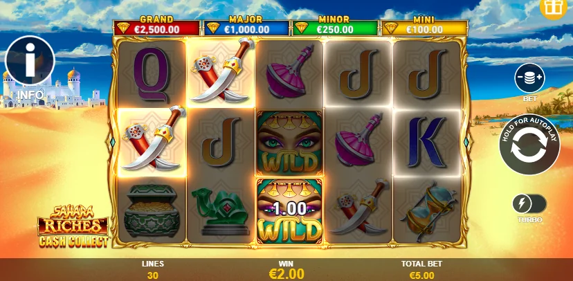 Sahara Riches Cash Collect slot game screenshot
