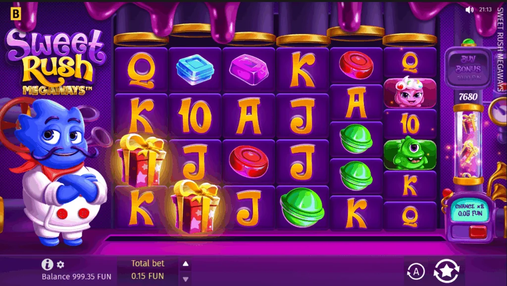 Sweet Rush Megaways slot game screenshot