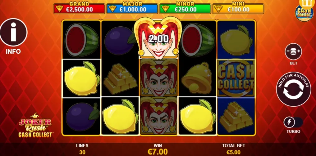 Joker Rush Cash Collect demo gameplay how to play