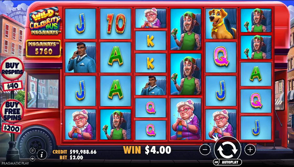 Wild Celebrity Bus Megaways slot game