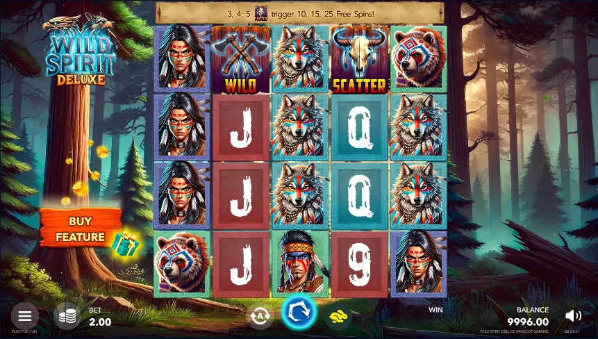 Wild Spirit Deluxe slot game screenshot