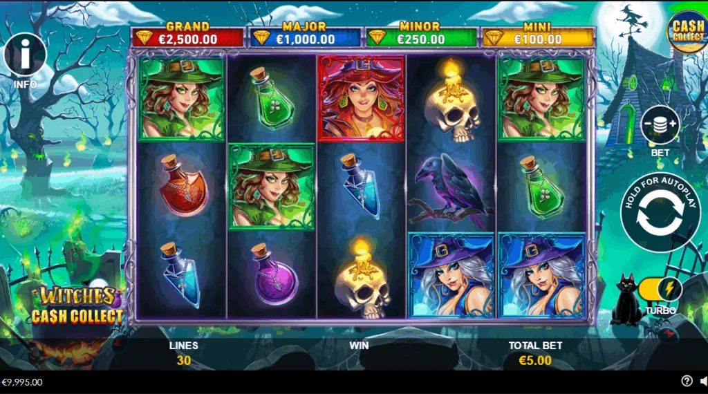 Witches Cash Collect slot game screenshot