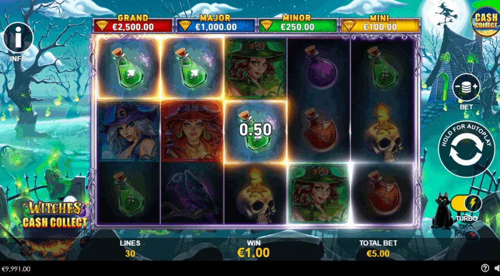 Witches Cash Collect demo gameplay how to play