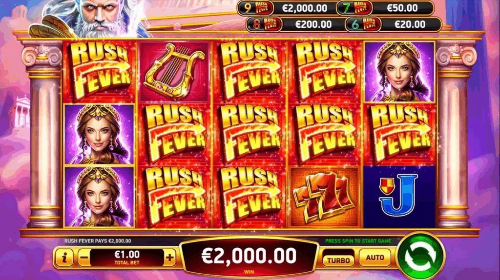 Zeus Rush Fever Deluxe slot game screenshot