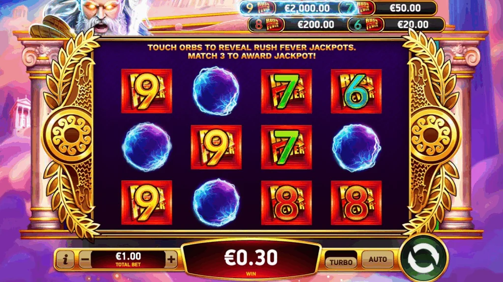 Zeus Rush Fever Deluxe demo gameplay how to play