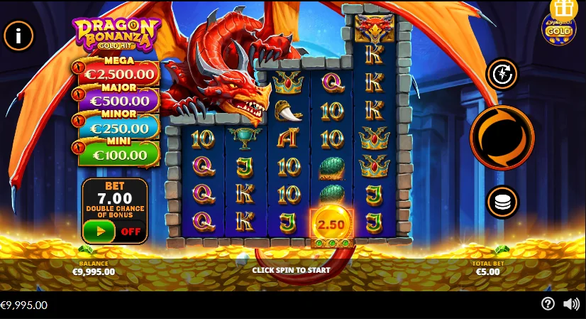 Gold Hit Dragon Bonanza slot game screenshot
