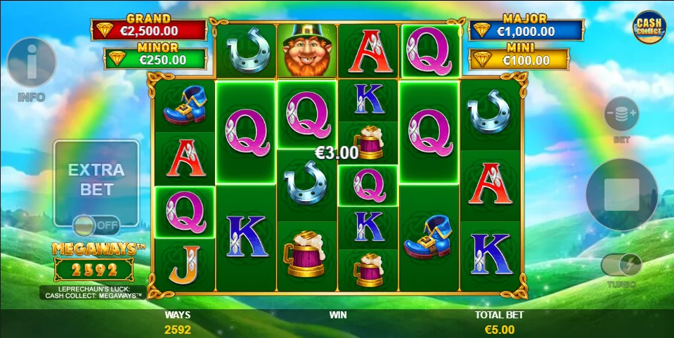 Leprechaun’s Luck Cash Collect Megaways slot game screenshot