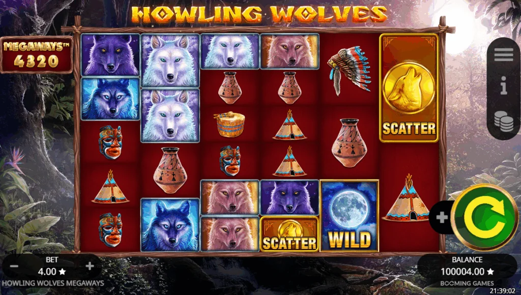 Howling Wolves Megaways slot features and rtp